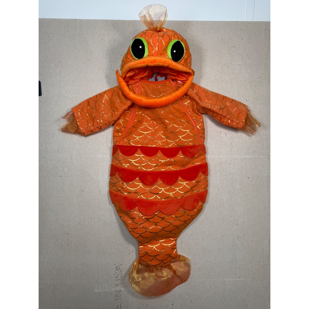 Fun World Div Orange Goldfish Costume Baby Toddler 12-24 Months Metallic Scales